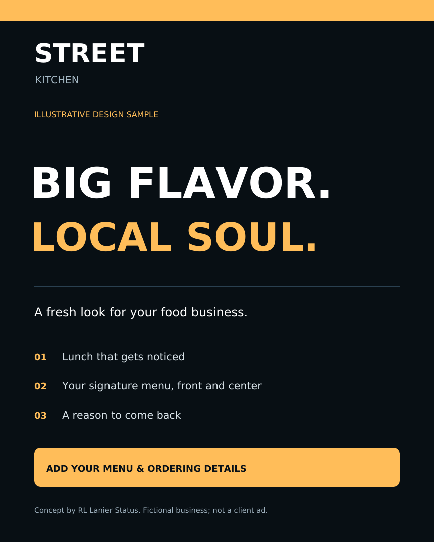 Food business promotion — illustrative sample